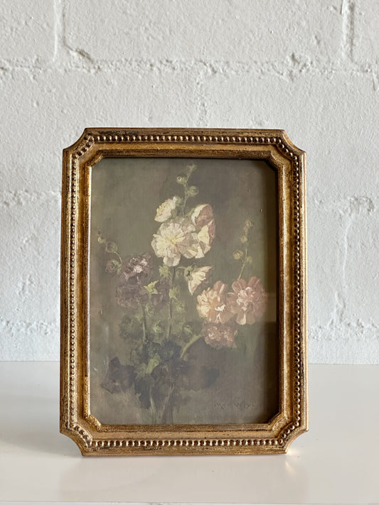 Antique Gold Frame with Floral 5x7