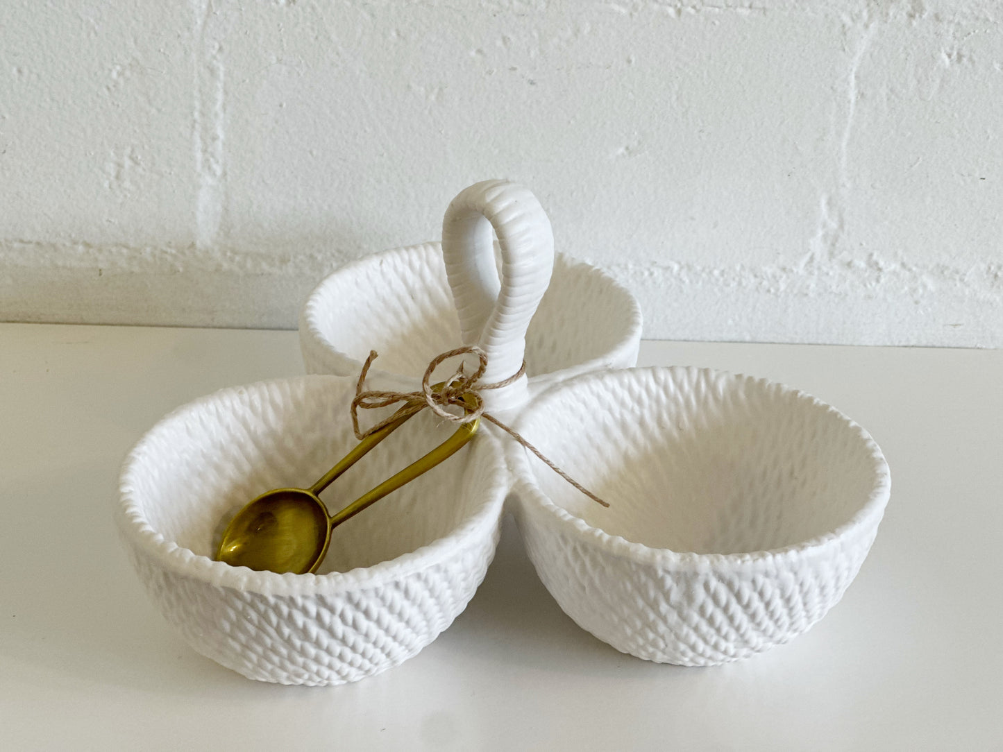 Woven Ceramic Triple Tidbit