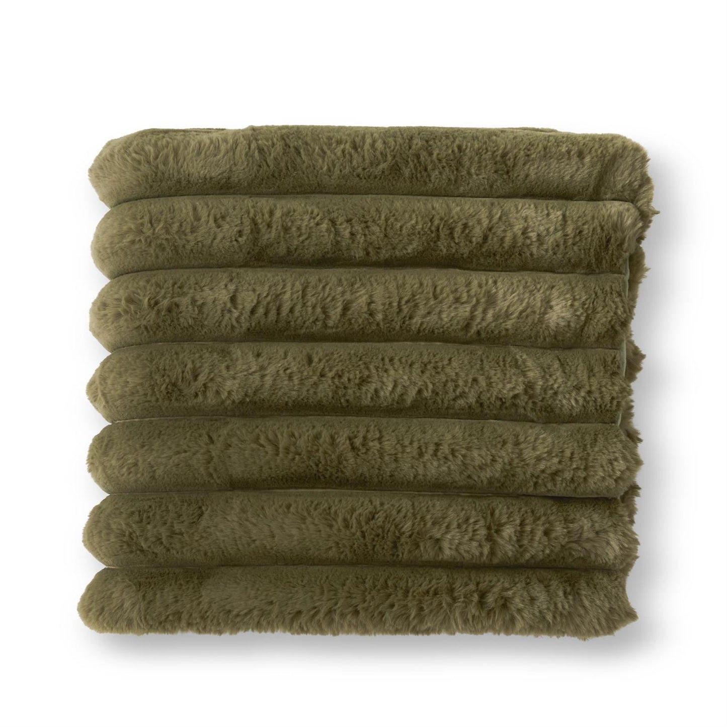 Dark Green Faux Fur Throw Blanket
