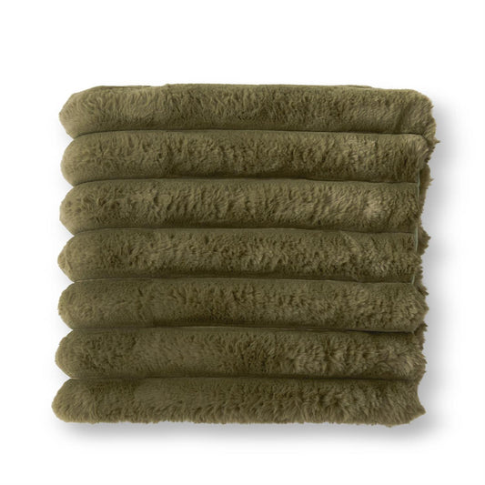 Dark Green Faux Fur Throw Blanket