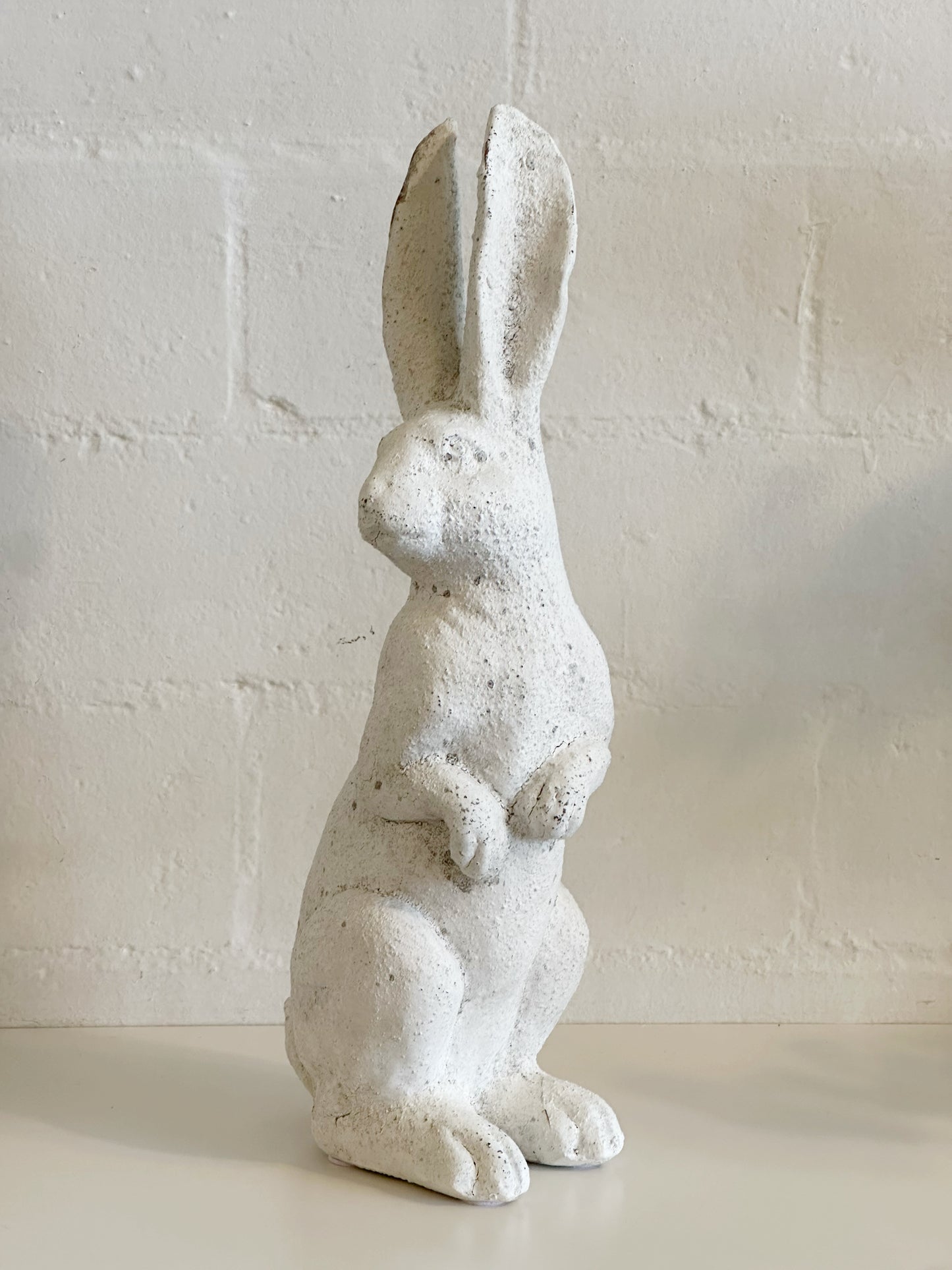 WHITE STANDING GARDEN BUNNY
