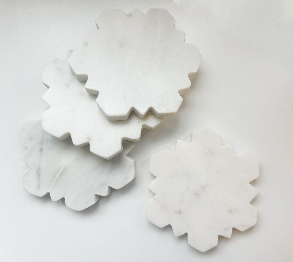 Marble Snowflake Coasters