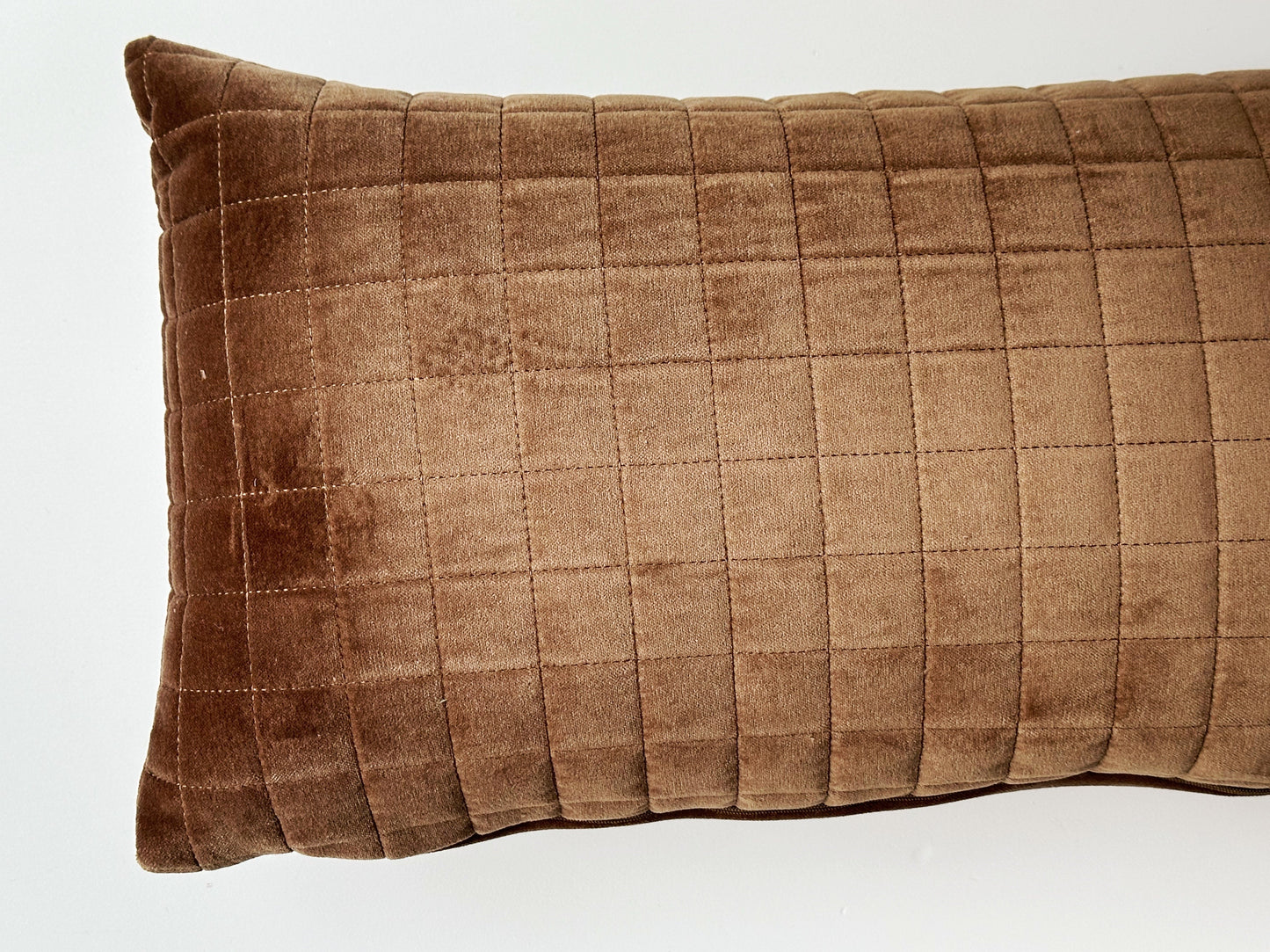 Lumber Pillow - quilted velvet coffee, brown