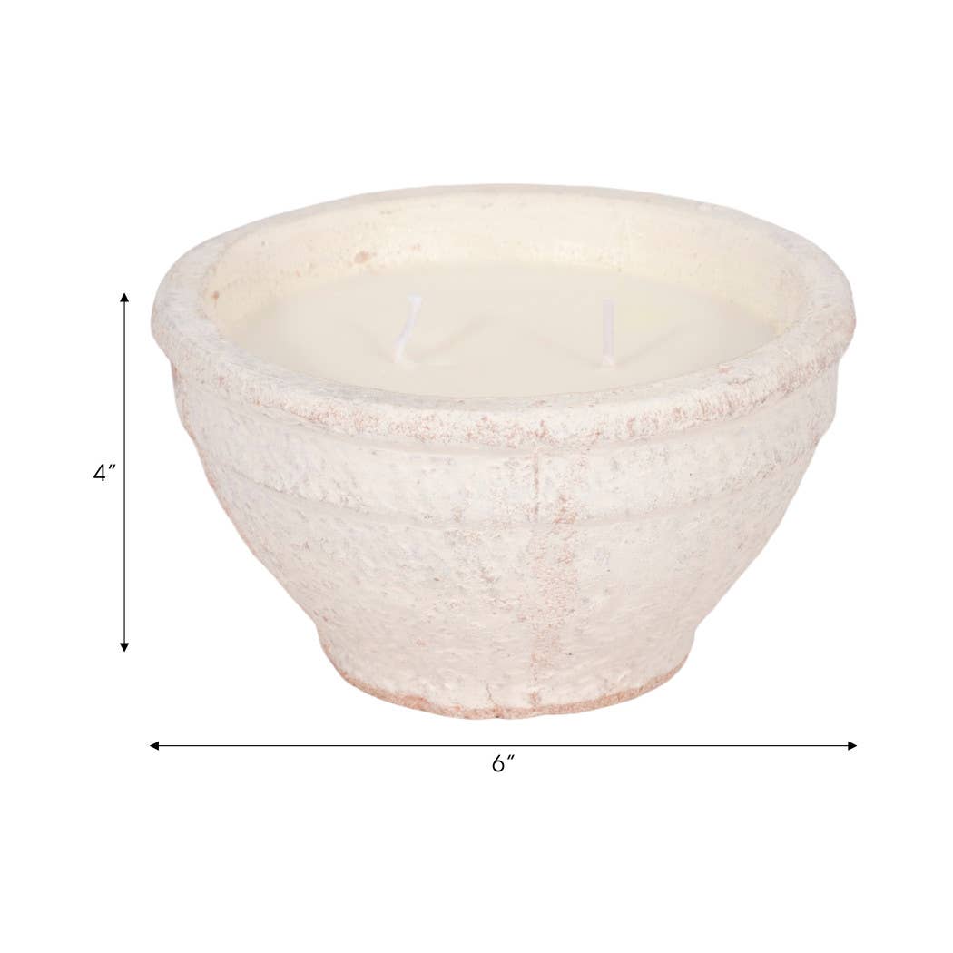 Ceramic Sea Salt and Lemon Bowl Candle - White, 14 Oz
