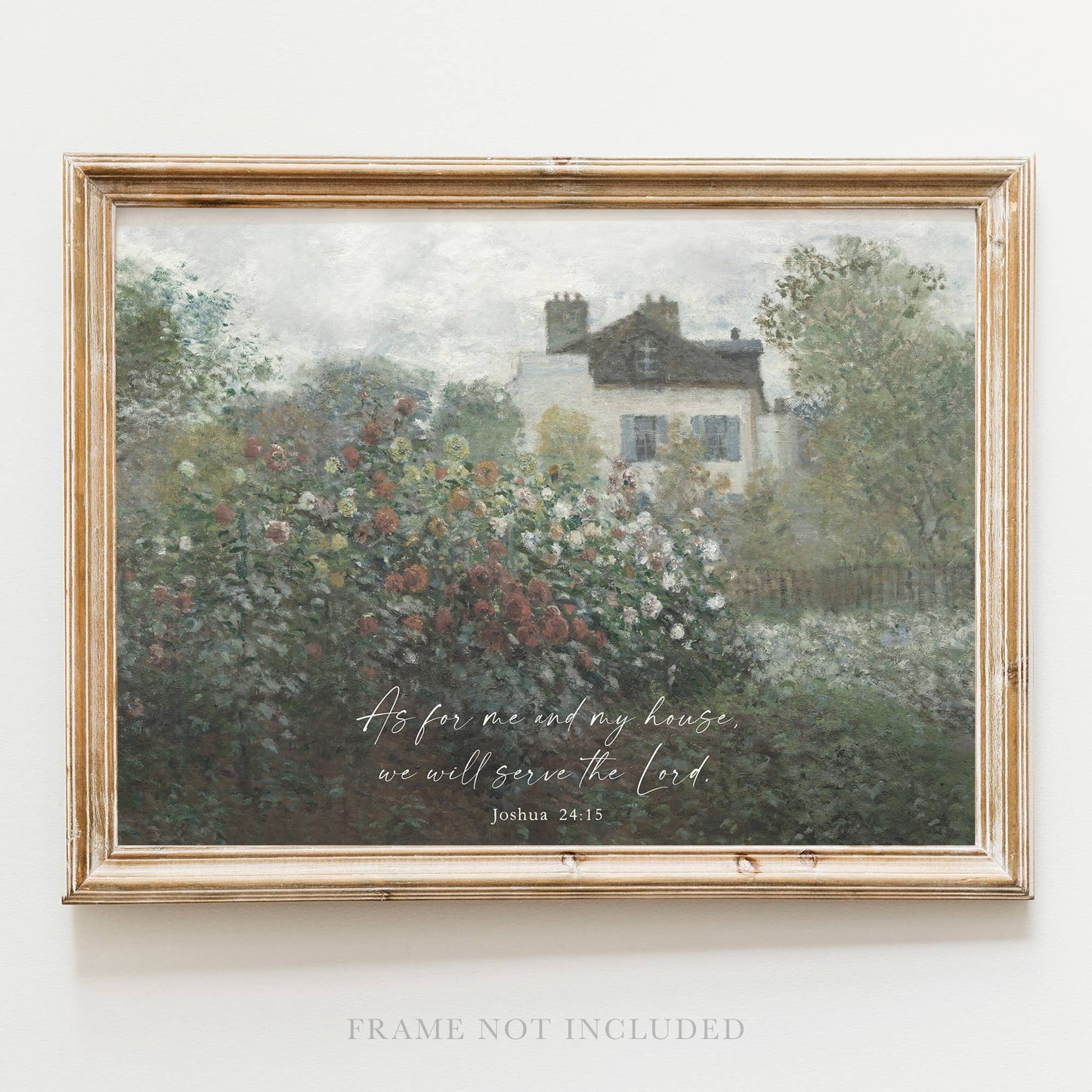 As for Me and My House Wall Art Print Christian Gift Decor: 8x10