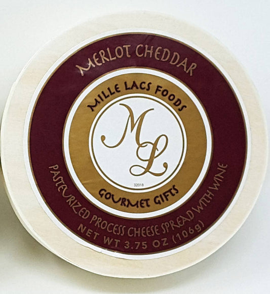 3.75oz Mille Lacs Merlot Cheddar Cheese Hoop