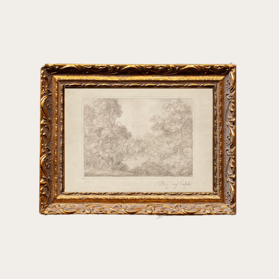 Monteverde Sketch | French Brass Gold Mould Framed Art: 8 x 10