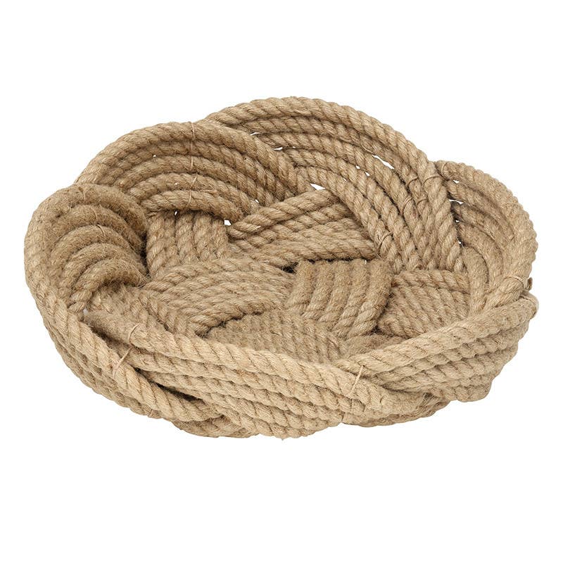 Nautical Rope Basket - Large: 15" Dia x 5.5" H