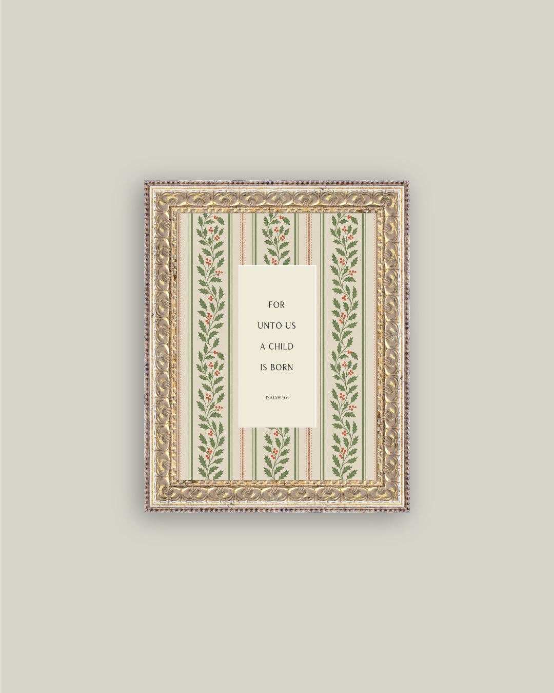 A Child is Born Framed Antique Art: 8x10