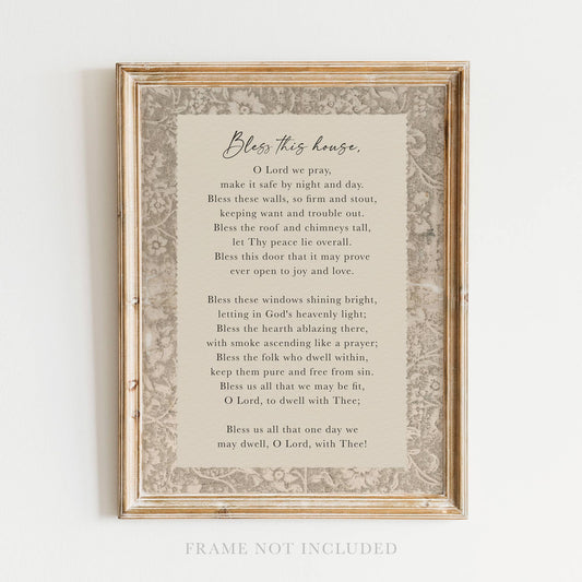 House Blessing Christian Art Print, Canvas, Decor, Gift: 8x10 Heirloom Print (Unframed)