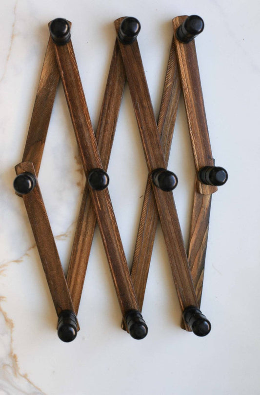 Wooden Coat Rack Wall Mounted: Brown
