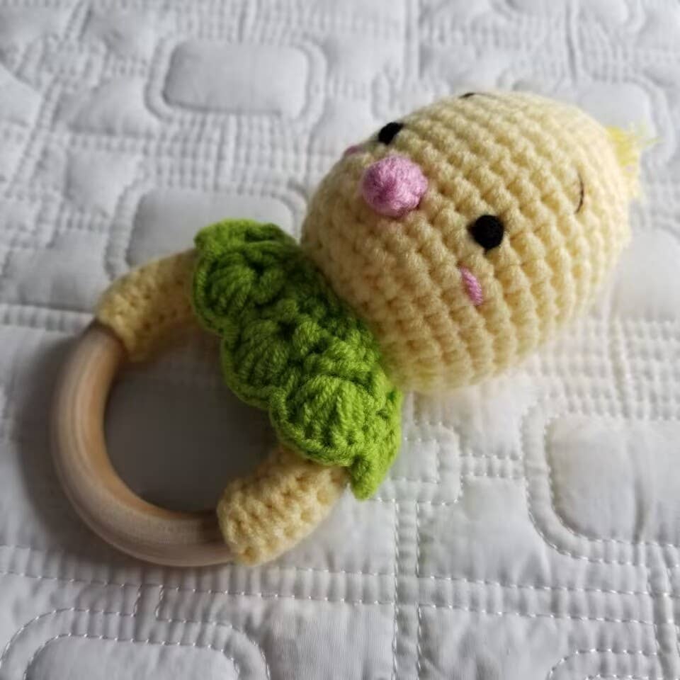 Yellow Chick Hand Crochet Rattle