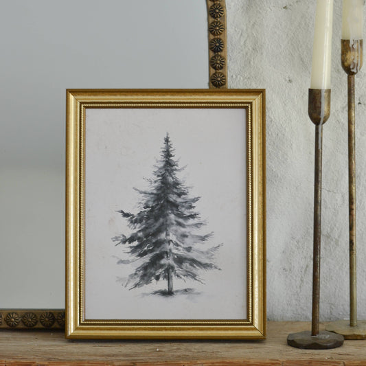 Pine Tree Artwork : Gold Frame / 16x20