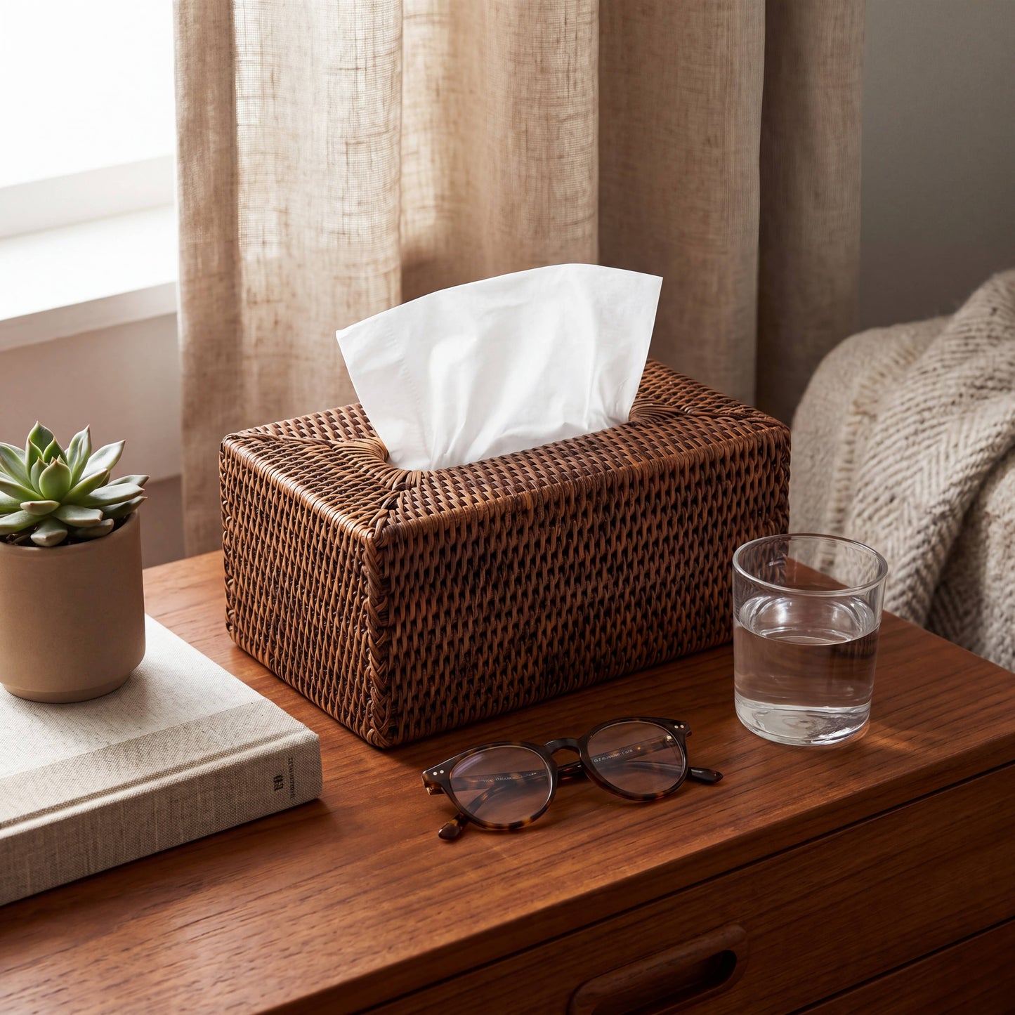Rectangular  Tissue Box : White