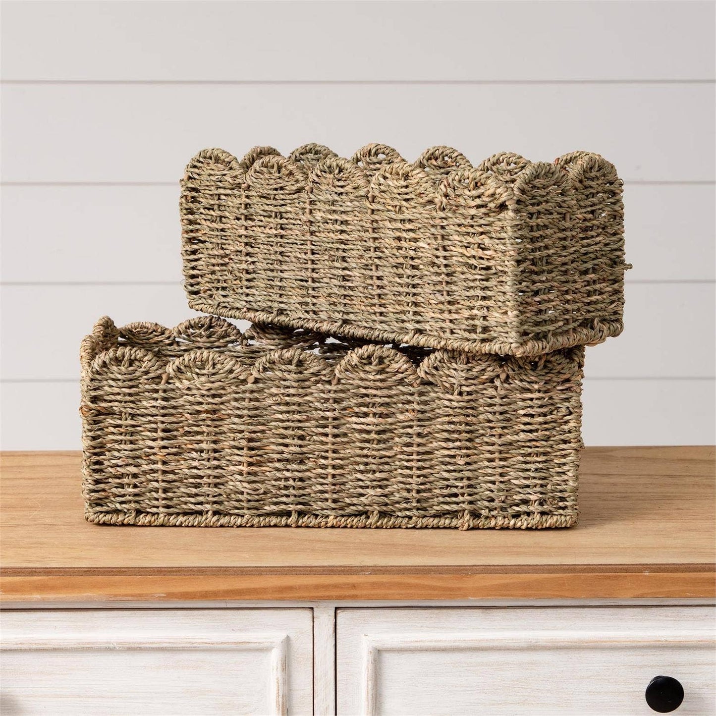 Scalloped Edge Seagrass Baskets