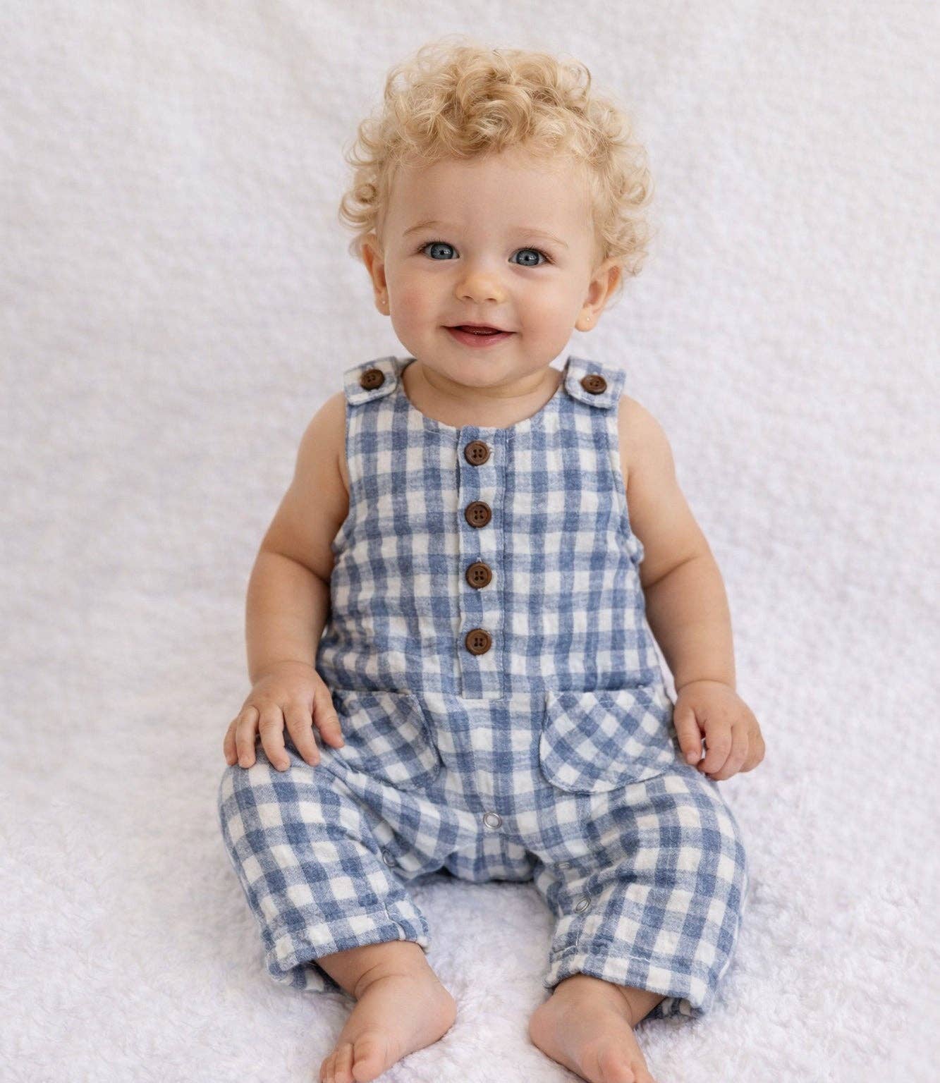 Muslin Jumper Gingham Pierre II: Blue gingham / NB