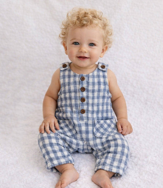 Muslin Jumper Gingham Pierre II: Blue gingham / NB