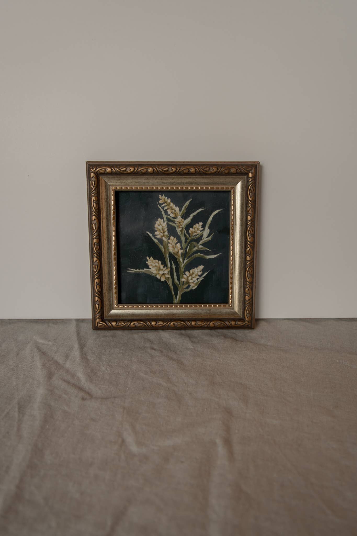Antique Style Framed Art Print - Goldenrod Wildflower