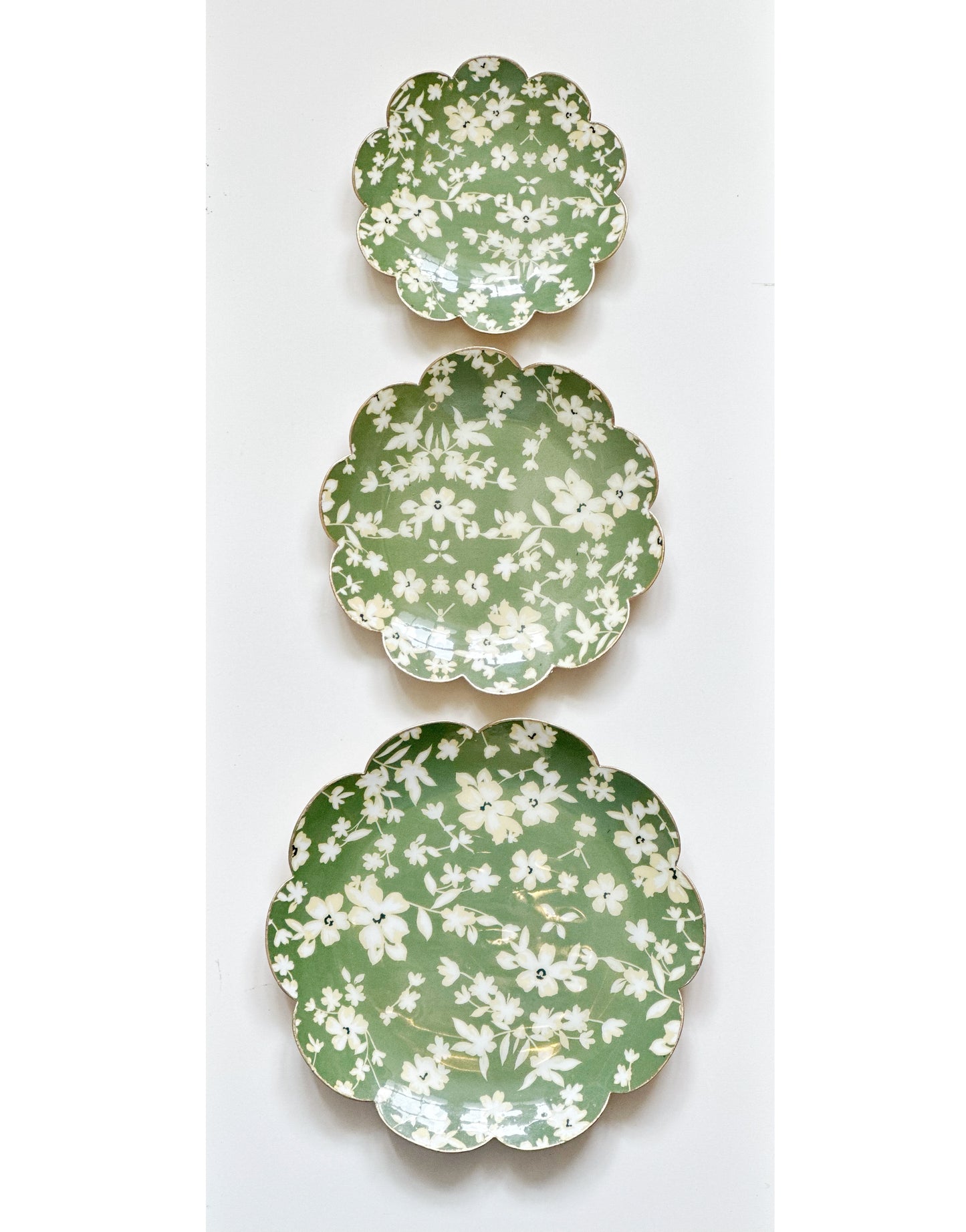 Green Floral Trays