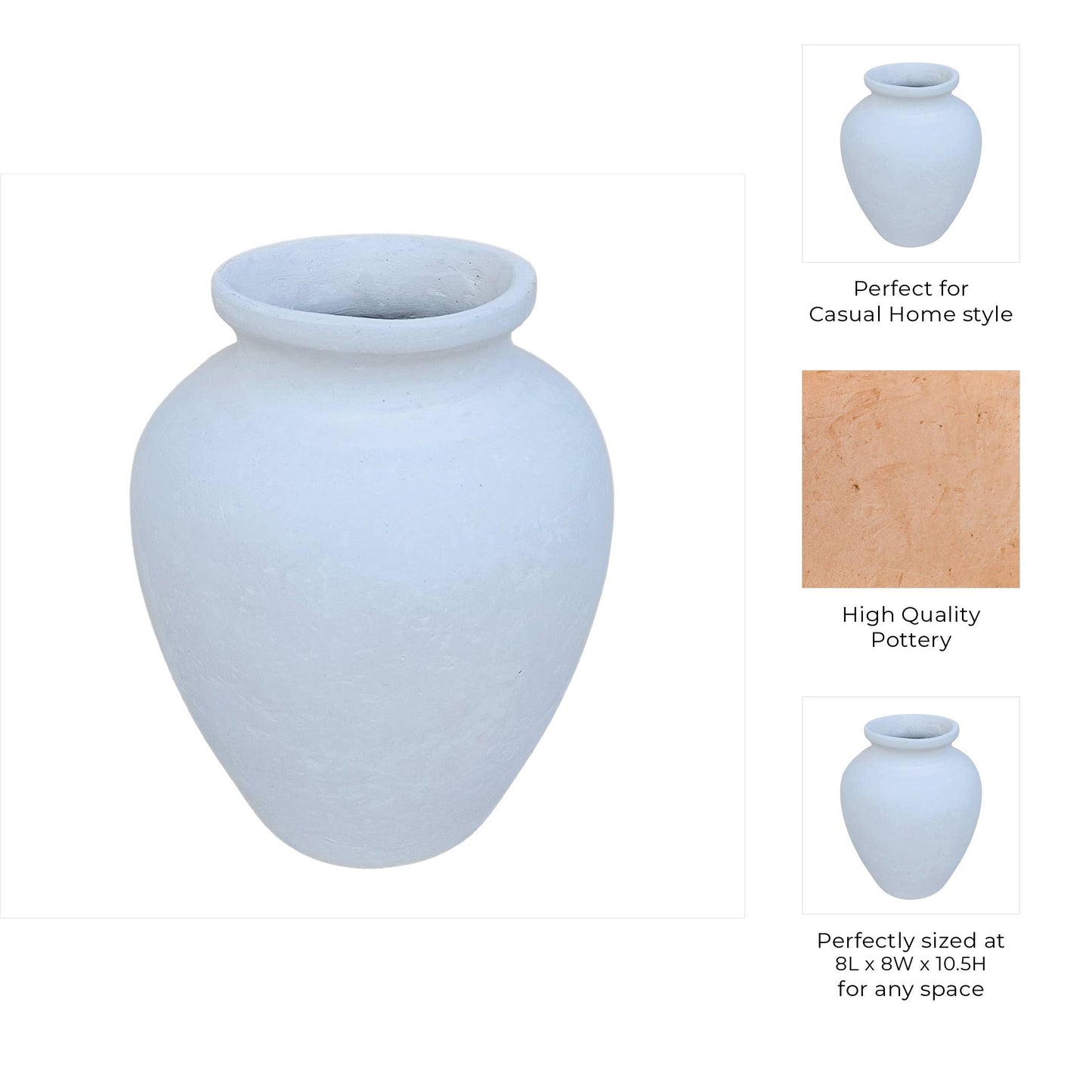 Ivory Paper Mache Solid Traditional Jug