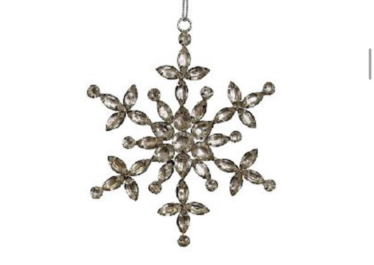 Silver Jewel Snowflake Ornament