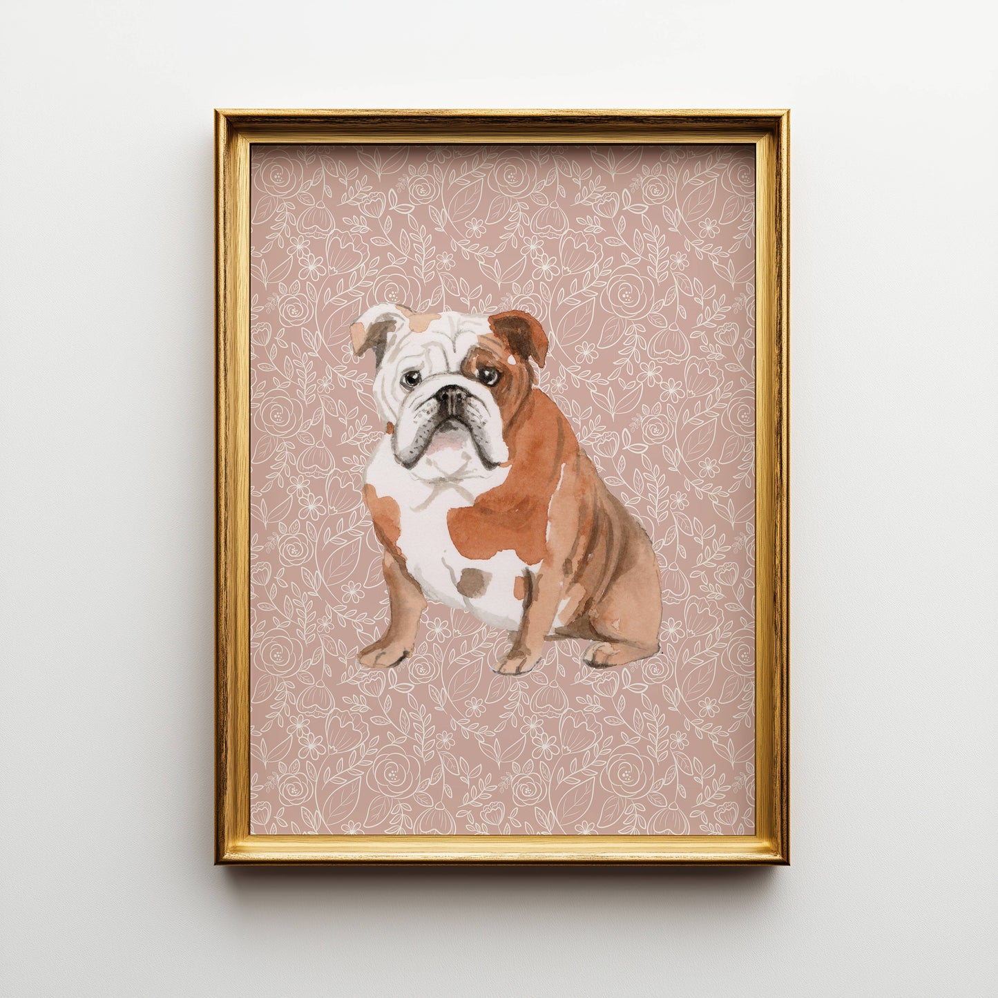 English Bulldog Wall Art: 5" x 7" (vertical)