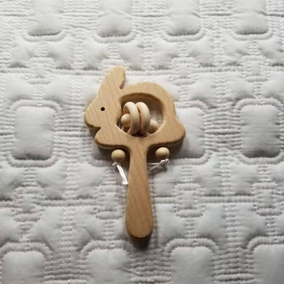 Easter Bunny Wooden Rattle