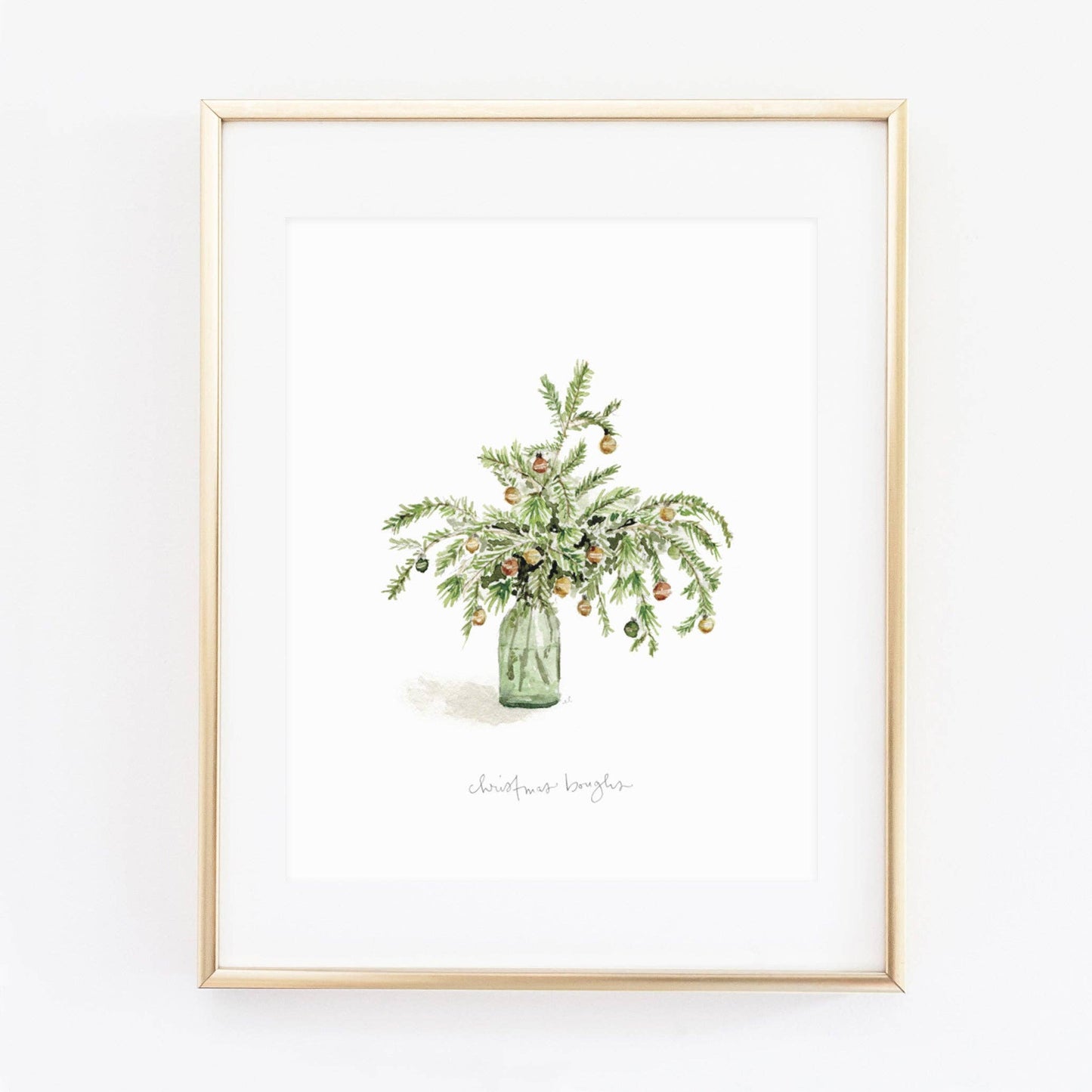 Christmas boughs art print: 8x10