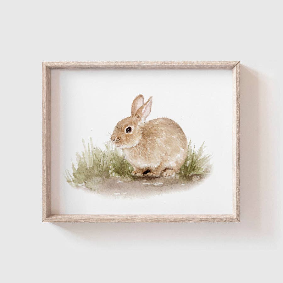 Forest Bunny Art Print: Landscape (horizontal) / 5 x 7"