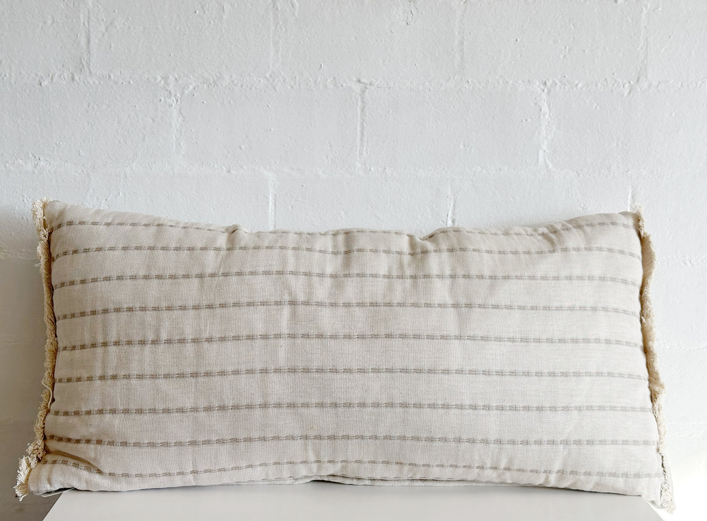Double Weave Striped Lumbar Pillow