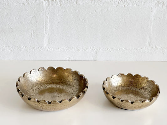 Gold Metal Scallop Bowls
