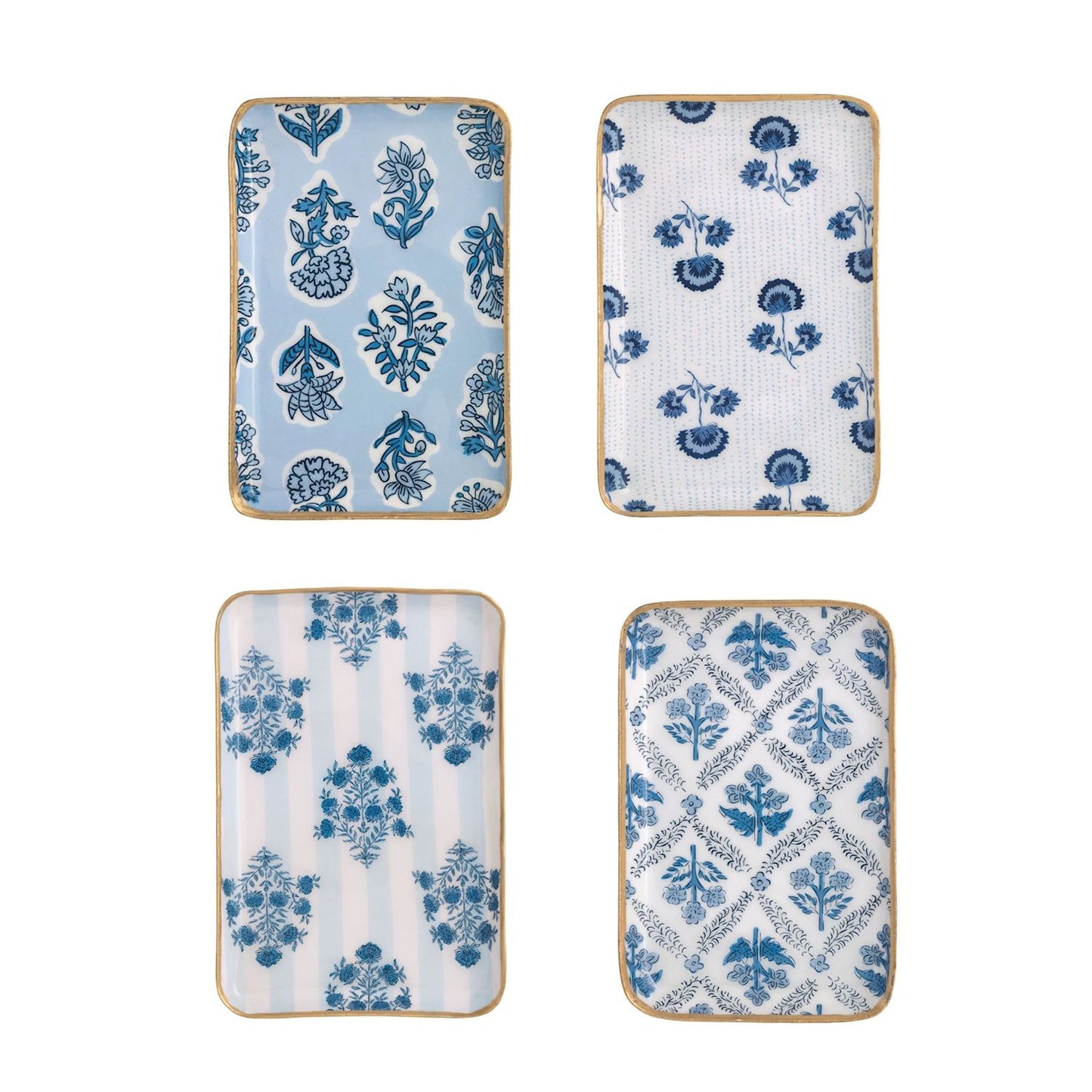 Blue Pattern Trays