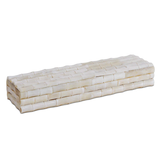 Decorative Box Ivory Bamboo White : 10x2.5x1.5