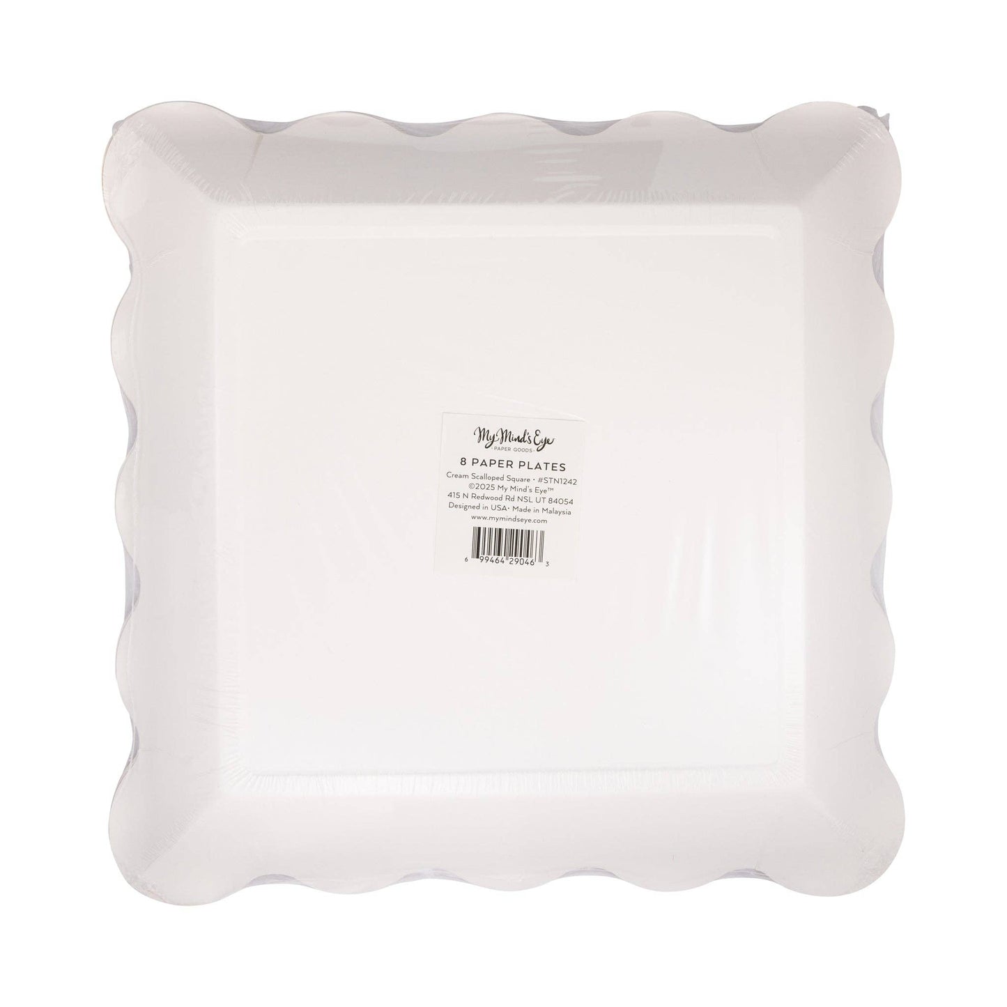 Cream Scalloped Square Plate