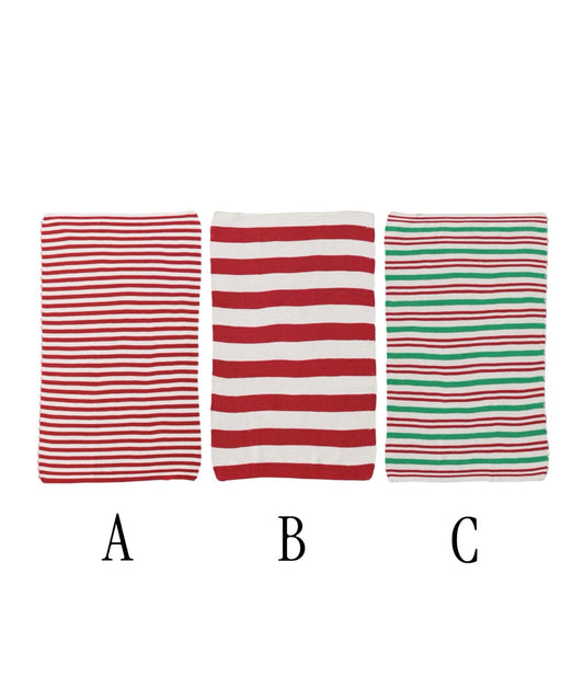 Cotton Knit Striped Tea Towel, 3 Styles Available