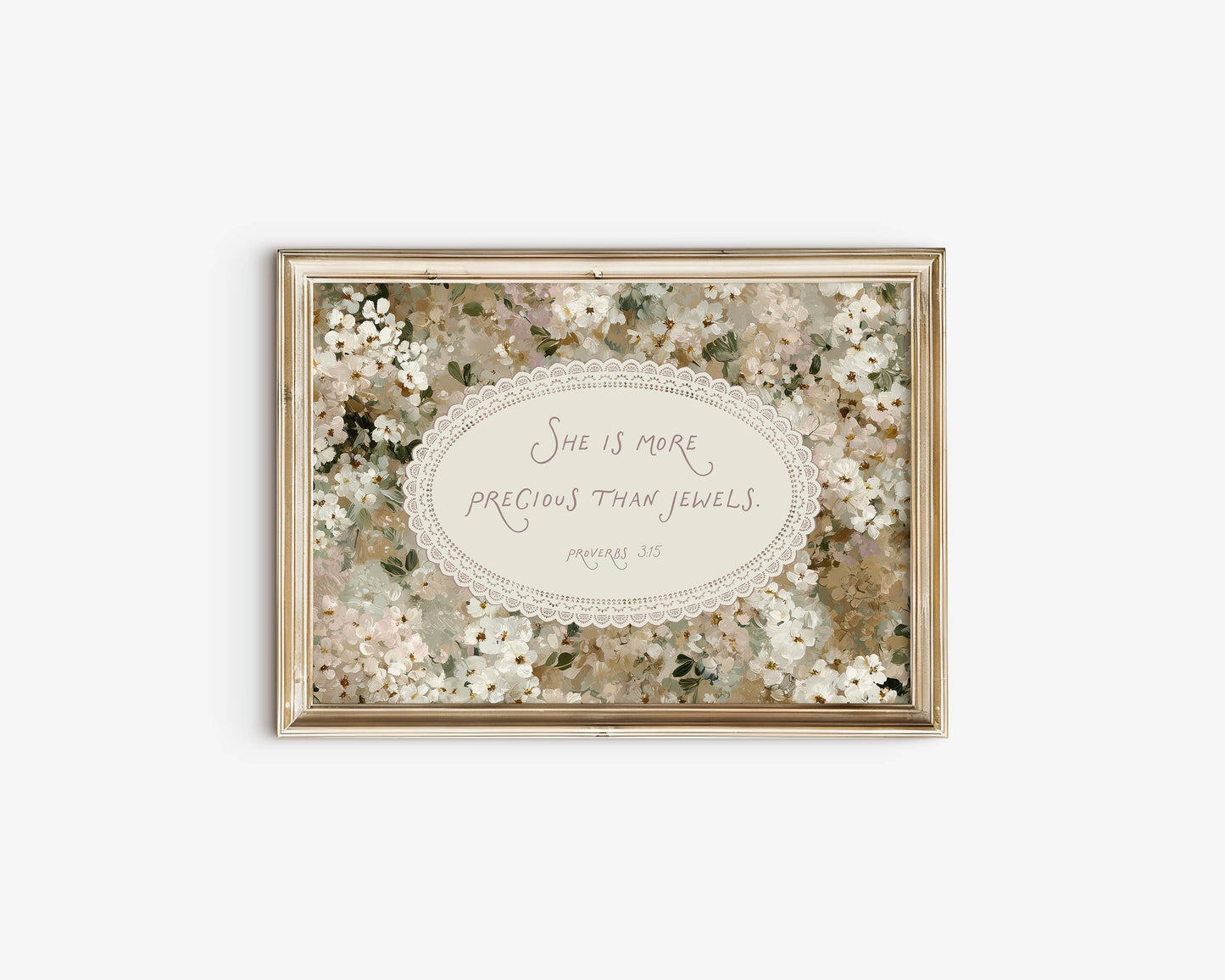 Girls Room Bible Verse (Proverbs 3:15) Christian Art Print: 5" x 7" (vertical)