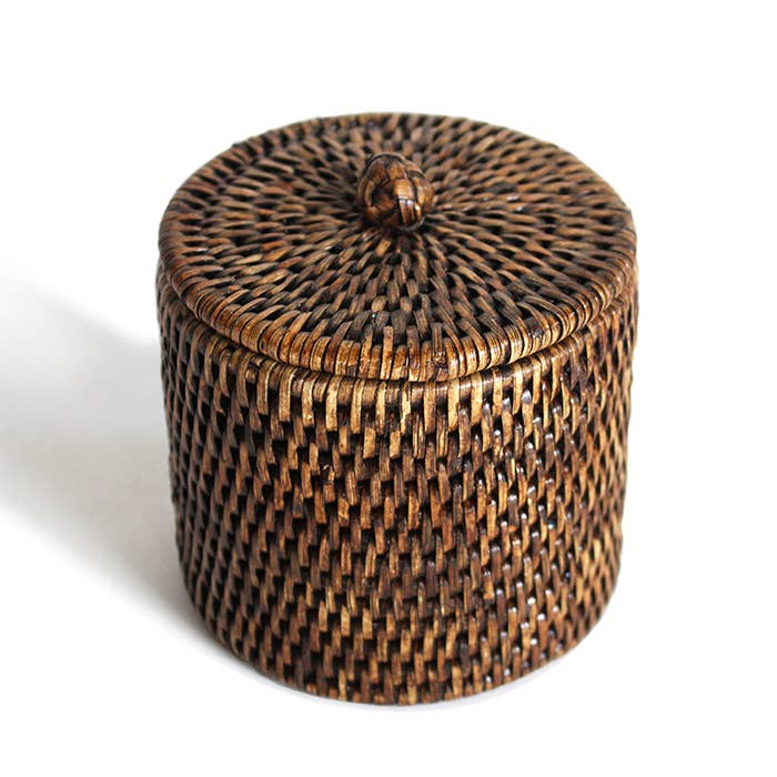 Small Bath Container w/ Knot finger grip  Brown