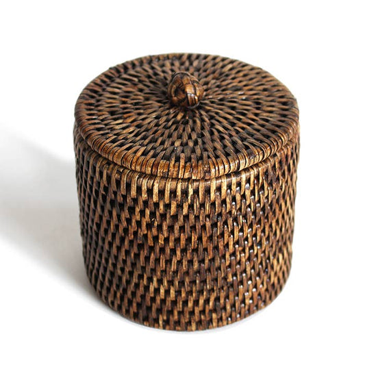 Small Bath Container w/ Knot finger grip  Brown
