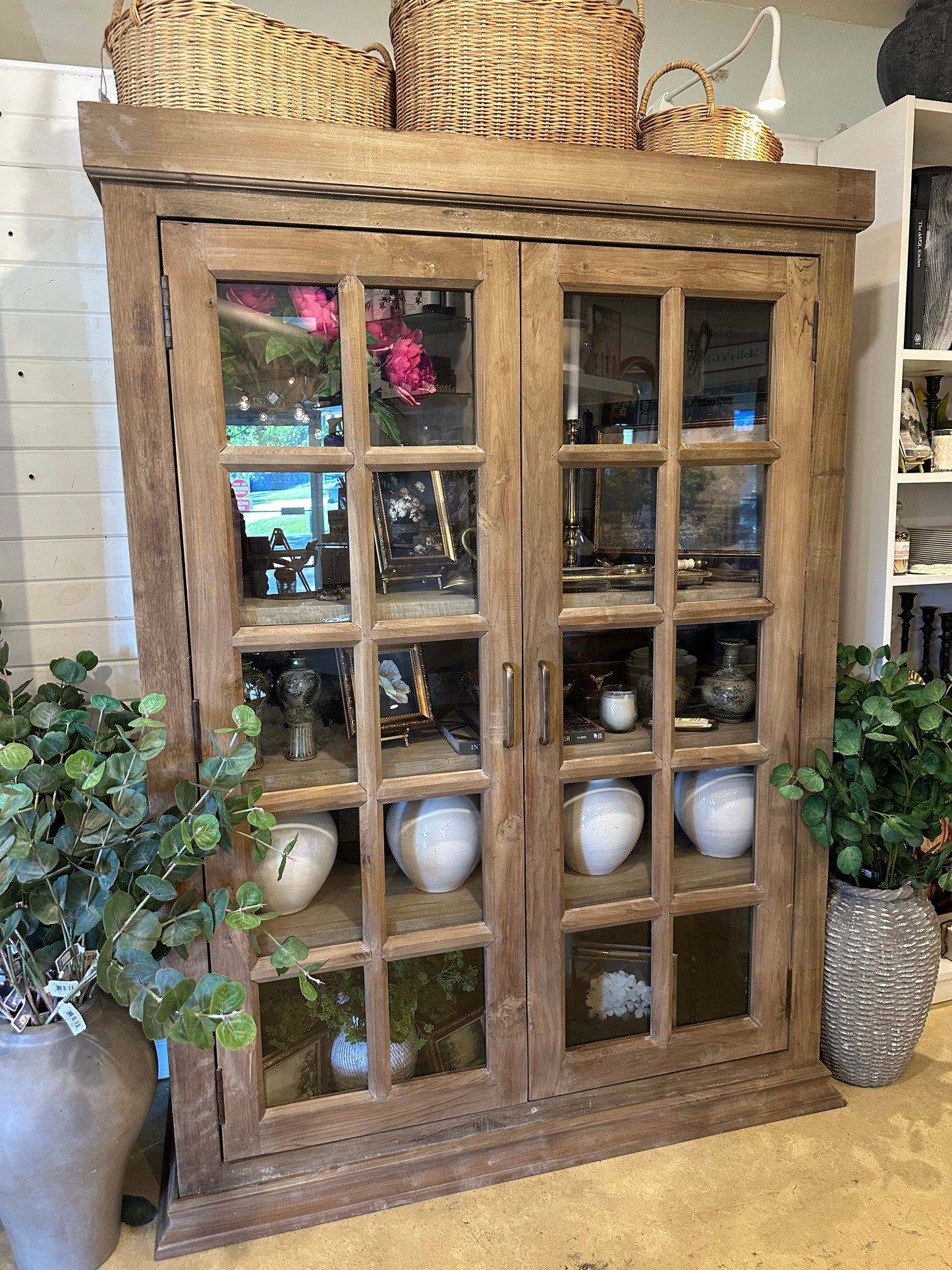 72" GLASS PANEL ALMIRAH CABINET ~STORE PICK UP ONLY