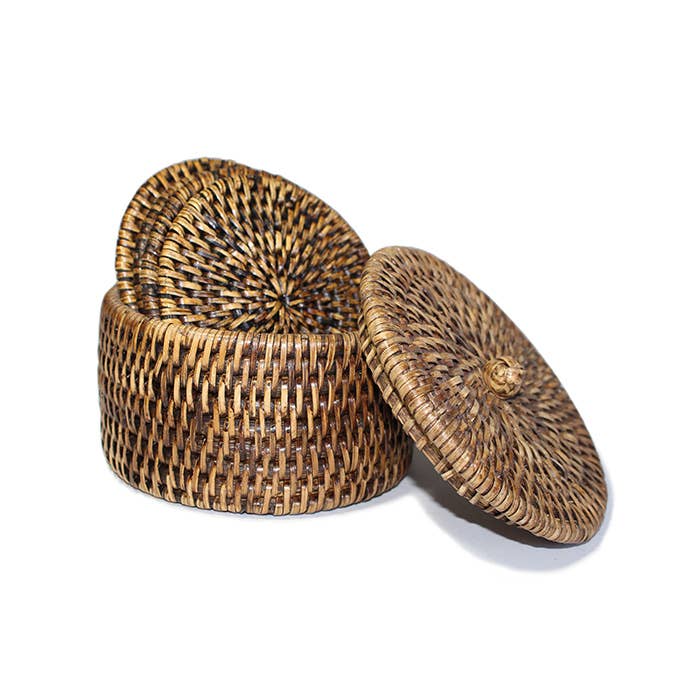 Round Coaster Set 6 w/ Box Knot