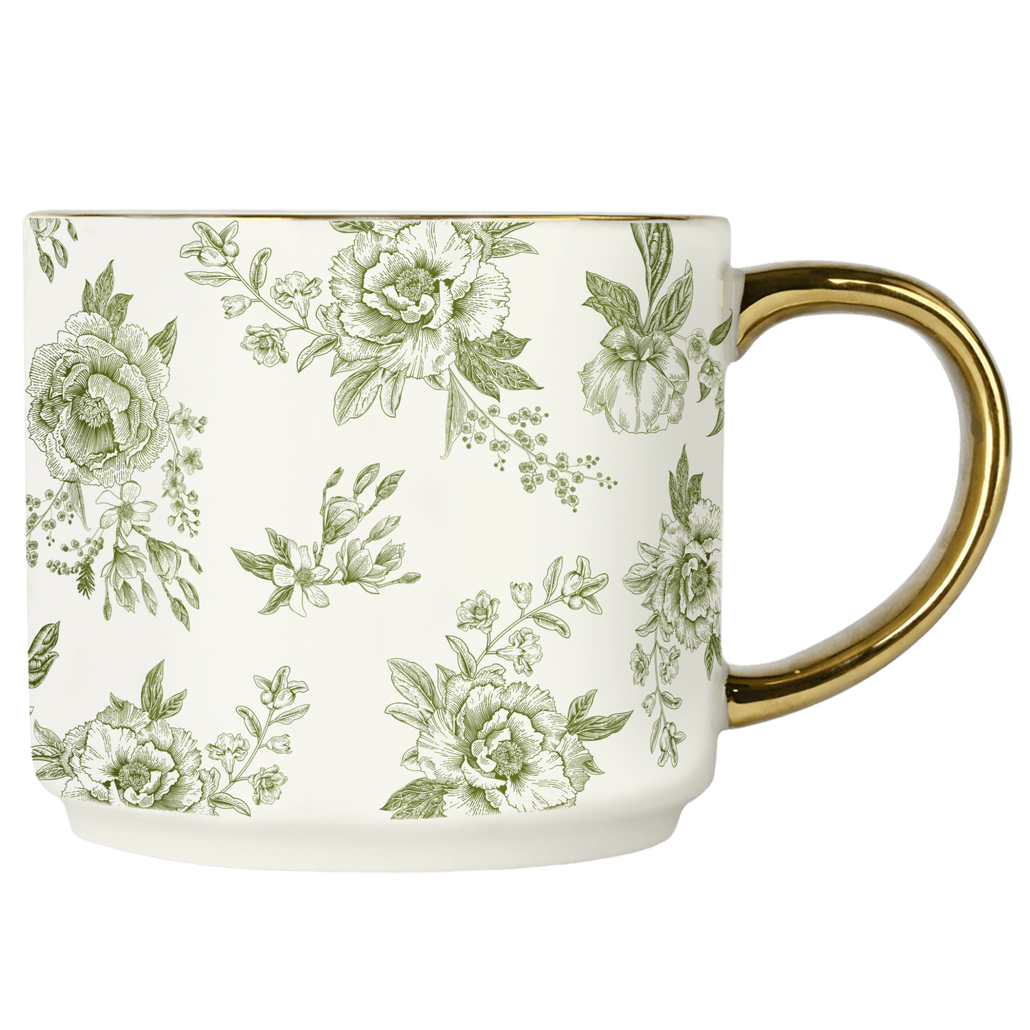 Green Delft 14oz Coffee Mug