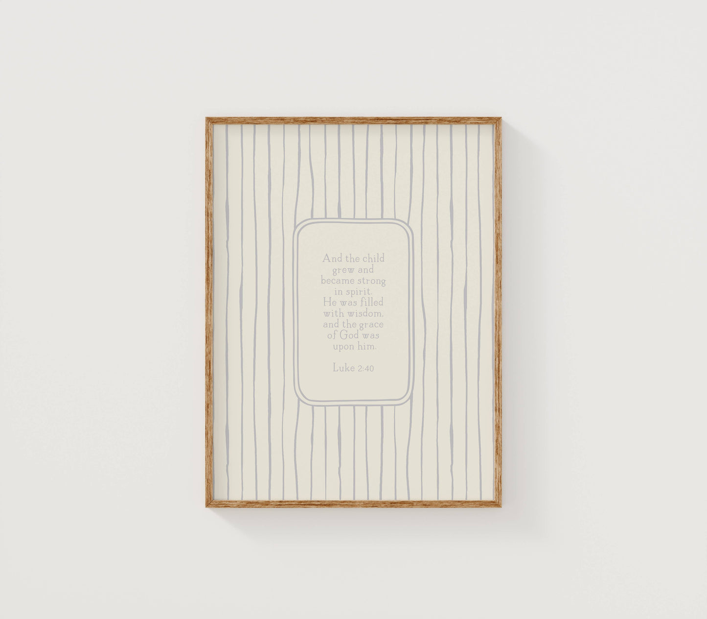 Boys Room Bible Verse (Luke 2:40) Christian Art Print: 5" x 7" (vertical)