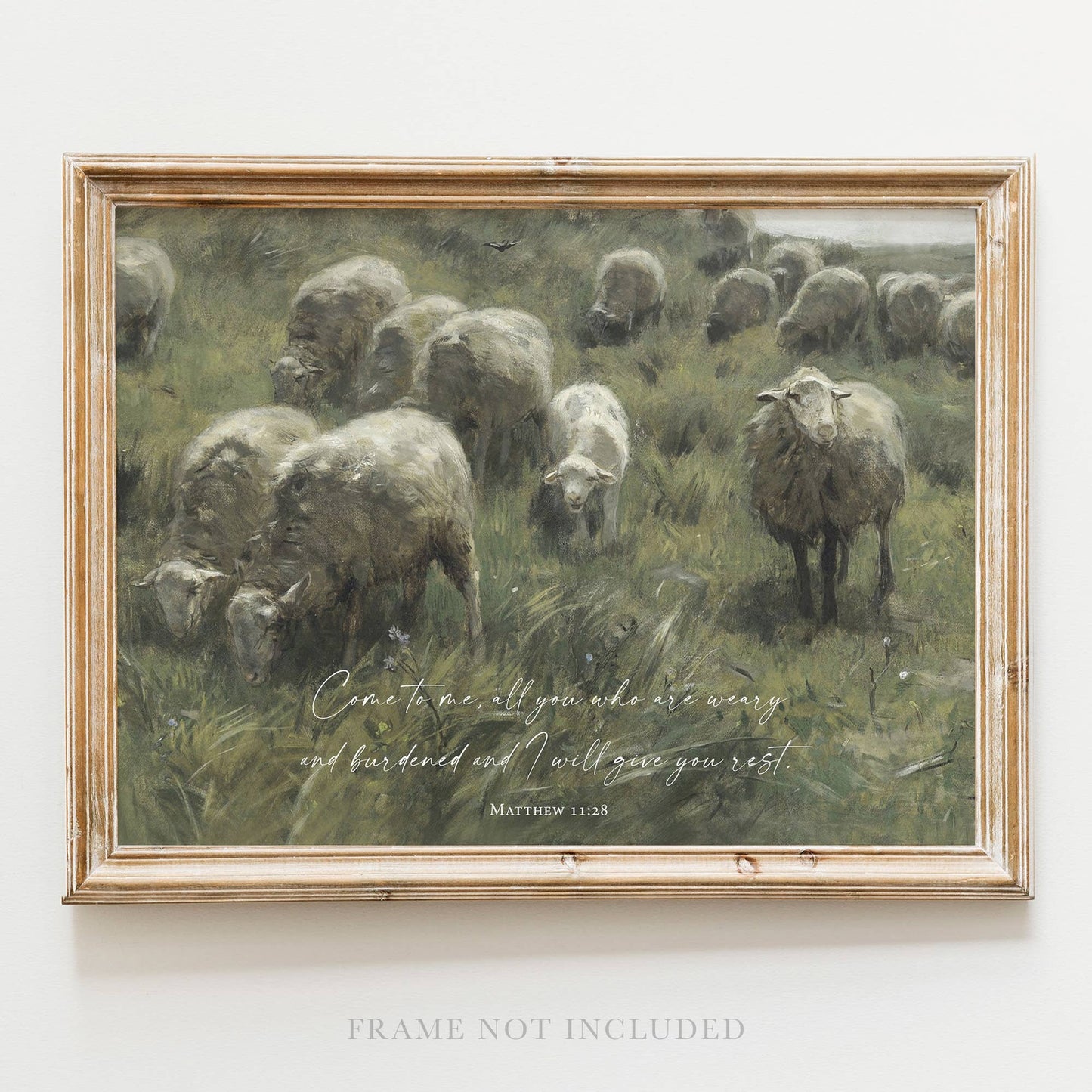 Come to Me Scripture Wall Art Print Christian Decor, Nature: 5x7