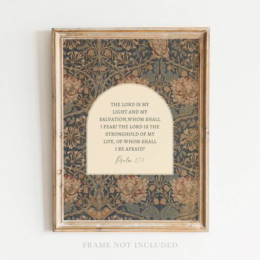 Psalm 27 Christian Art Print, Canvas, Decor, Gift : 5x7 Heirloom Print (Unframed)