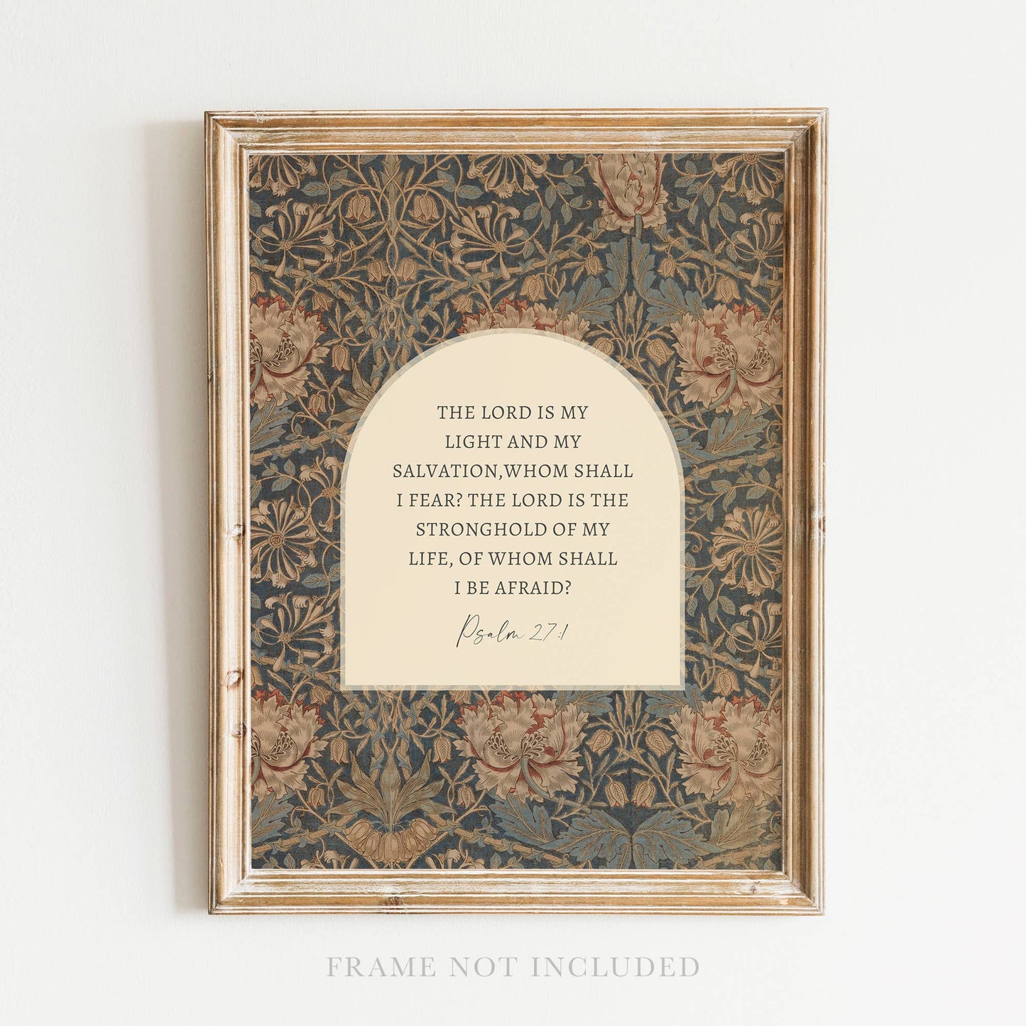 Psalm 27 Christian Art Print, Canvas, Decor, Gift : 8x10 Heirloom Print (Unframed)