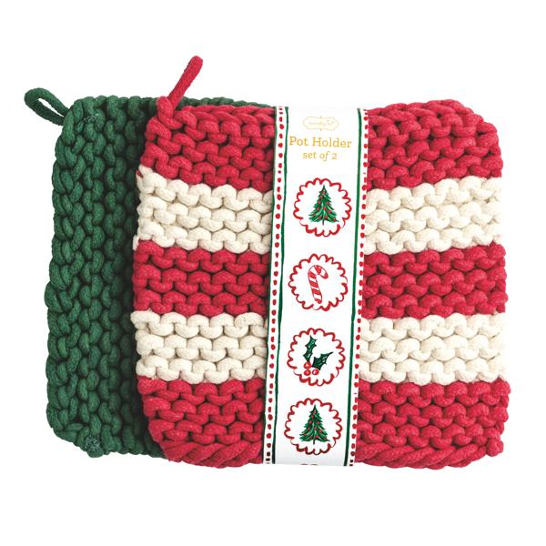 RED STRIPE TRIVET SET