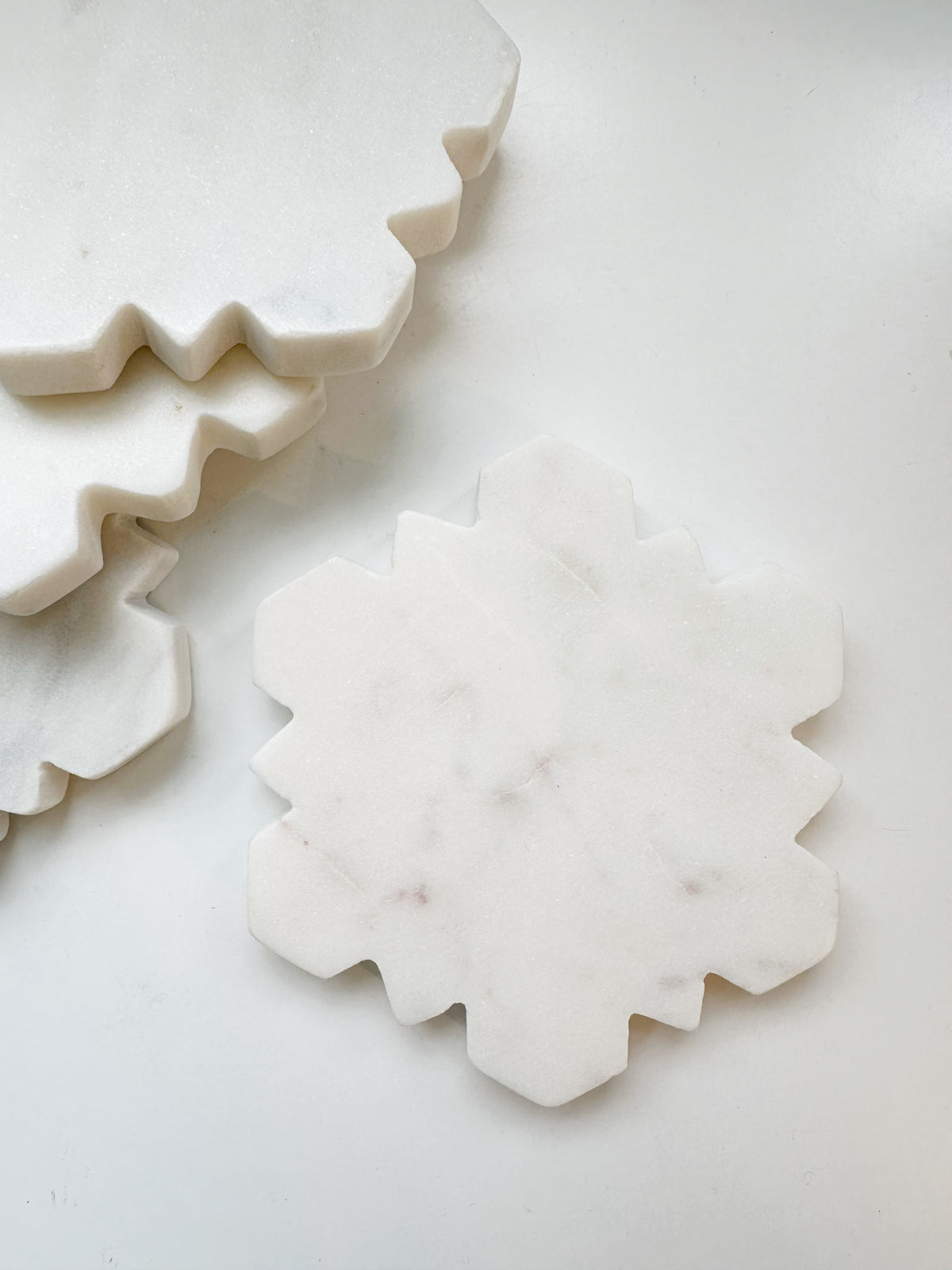 Marble Snowflake Coasters