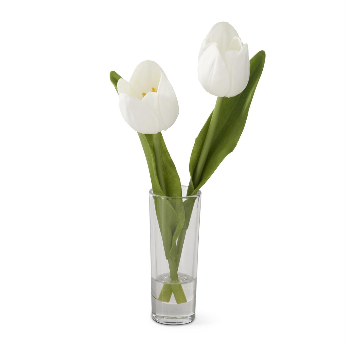 REAL TOUCH DOUBLE TULIP IN GLASS VASE
