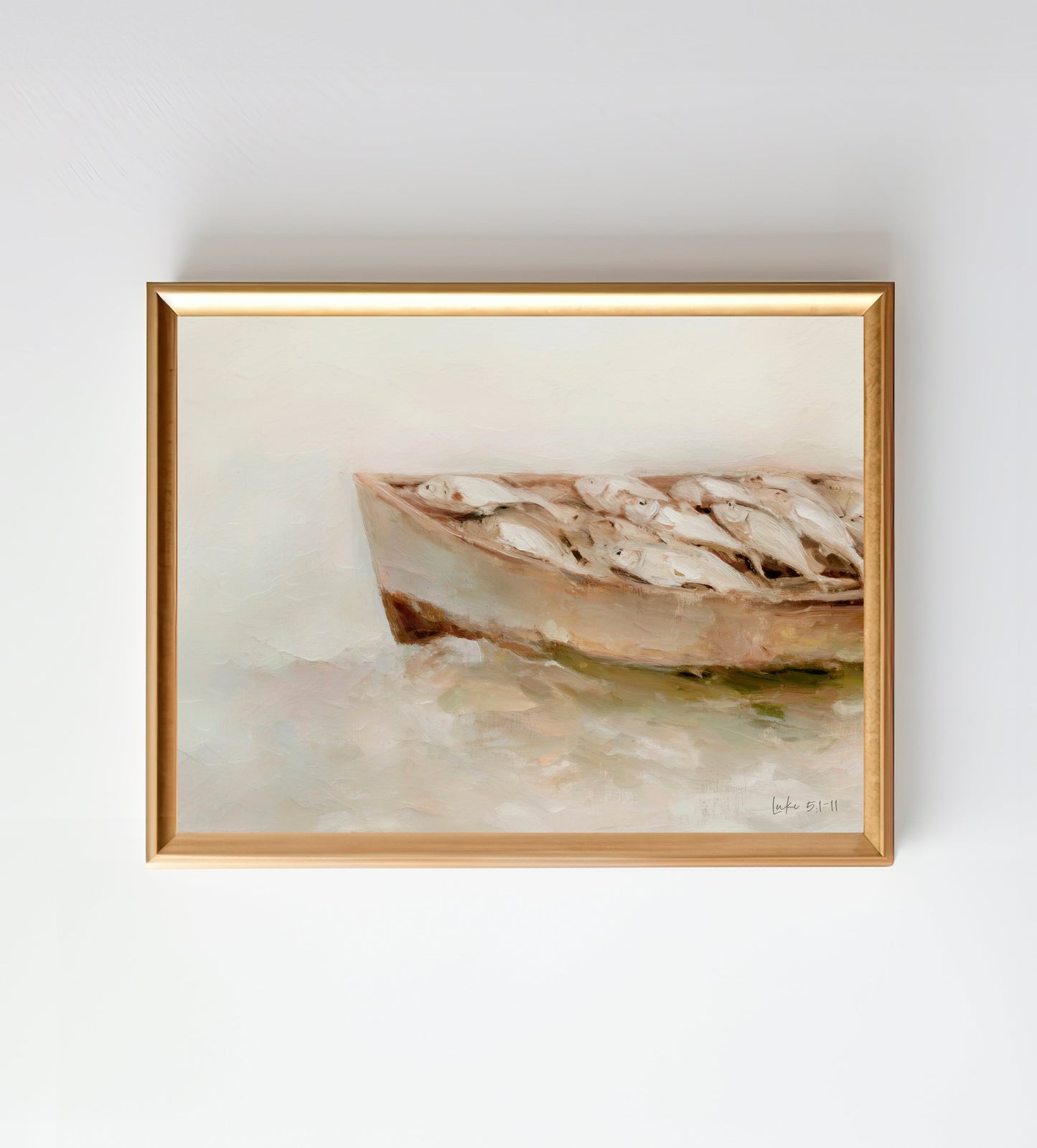 Boat full of Fish print: (unframed) /5x7