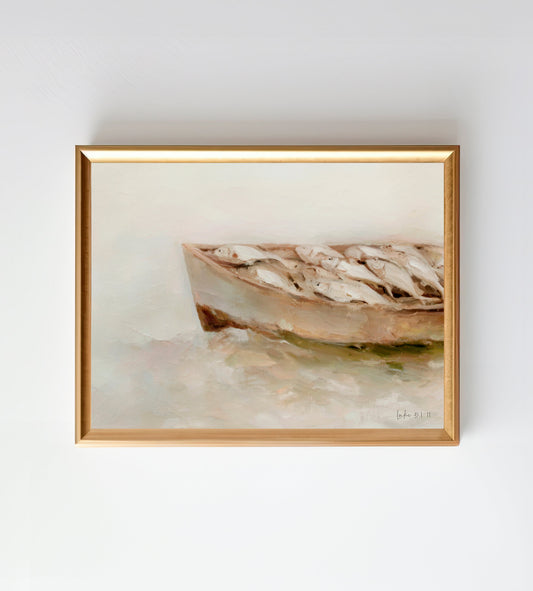Boat full of Fish print: (unframed) /5x7
